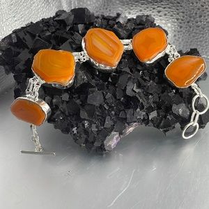 Not for saleSensational solar agate gemstone bracelet with 38 g of stone